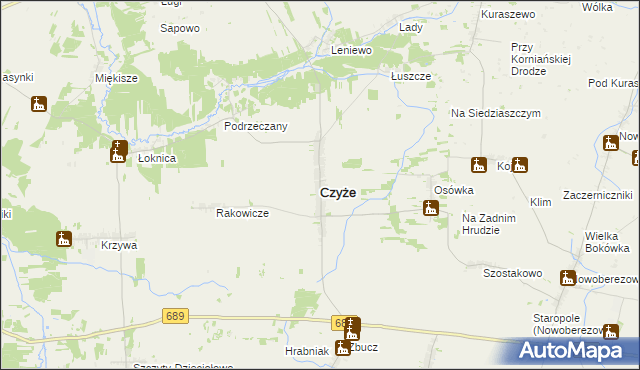 mapa Czyże, Czyże na mapie Targeo