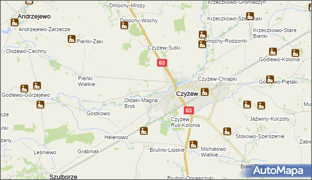 mapa Czyżew Ruś-Wieś, Czyżew Ruś-Wieś na mapie Targeo