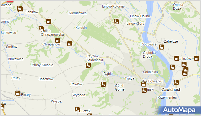 mapa Czyżów Plebański, Czyżów Plebański na mapie Targeo