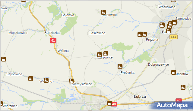 mapa Czyżowice gmina Prudnik, Czyżowice gmina Prudnik na mapie Targeo