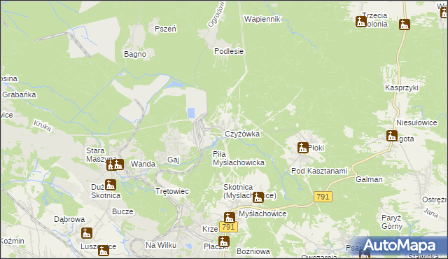 mapa Czyżówka gmina Trzebinia, Czyżówka gmina Trzebinia na mapie Targeo