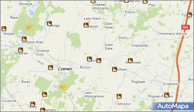 mapa Dąbek gmina Czerwin, Dąbek gmina Czerwin na mapie Targeo