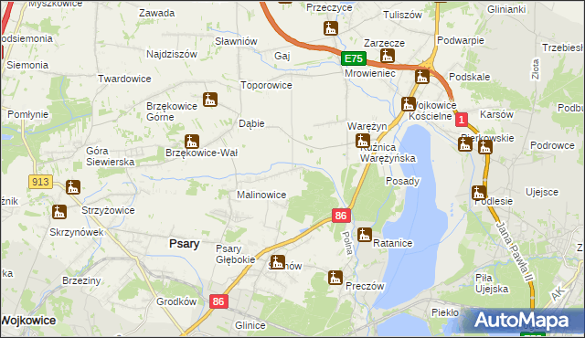 mapa Dąbie Chrobakowe, Dąbie Chrobakowe na mapie Targeo