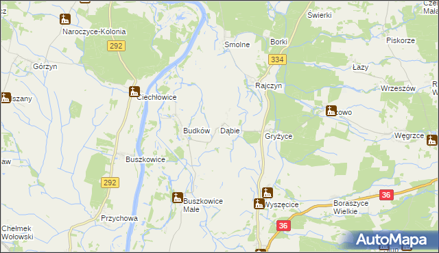 mapa Dąbie gmina Wińsko, Dąbie gmina Wińsko na mapie Targeo