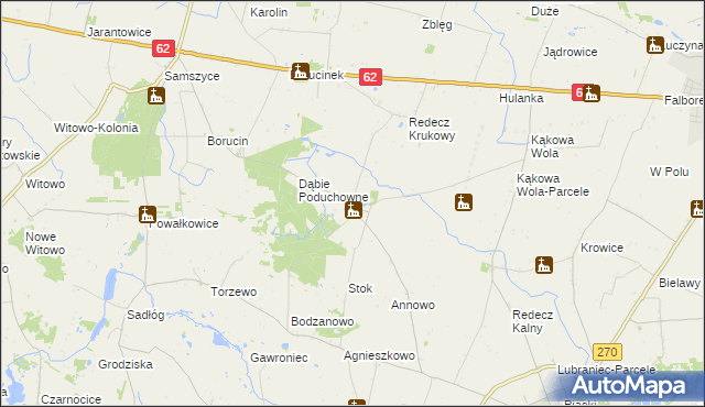 mapa Dąbie Kujawskie, Dąbie Kujawskie na mapie Targeo