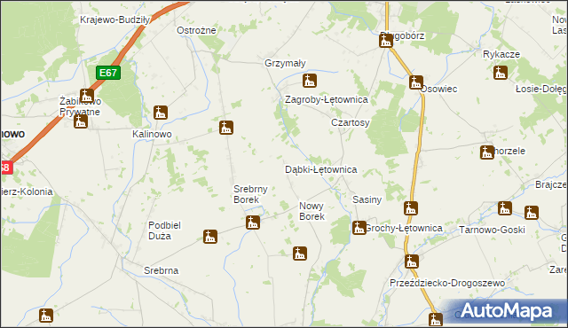 mapa Dąbki-Łętownica, Dąbki-Łętownica na mapie Targeo