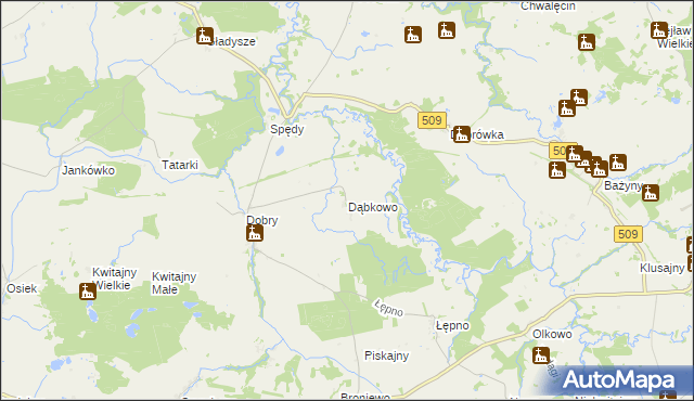 mapa Dąbkowo, Dąbkowo na mapie Targeo