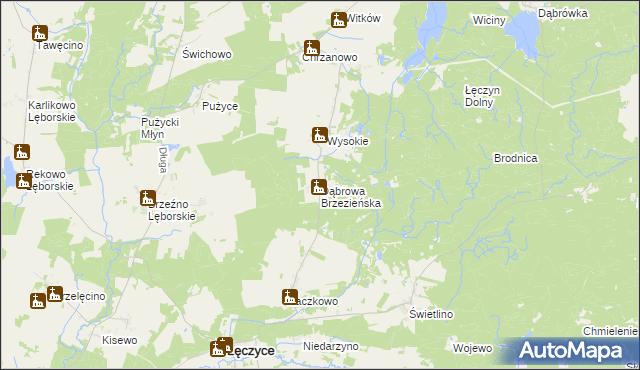 mapa Dąbrowa Brzezieńska, Dąbrowa Brzezieńska na mapie Targeo