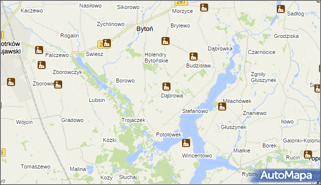 mapa Dąbrowa gmina Bytoń, Dąbrowa gmina Bytoń na mapie Targeo