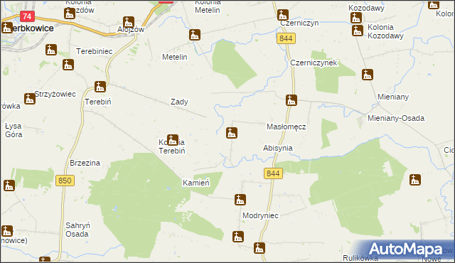 mapa Dąbrowa gmina Hrubieszów, Dąbrowa gmina Hrubieszów na mapie Targeo