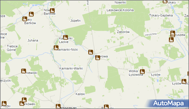 mapa Dąbrowa gmina Przesmyki, Dąbrowa gmina Przesmyki na mapie Targeo