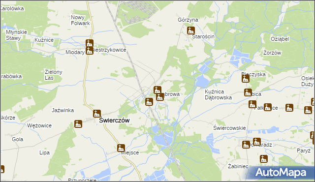 mapa Dąbrowa gmina Świerczów, Dąbrowa gmina Świerczów na mapie Targeo