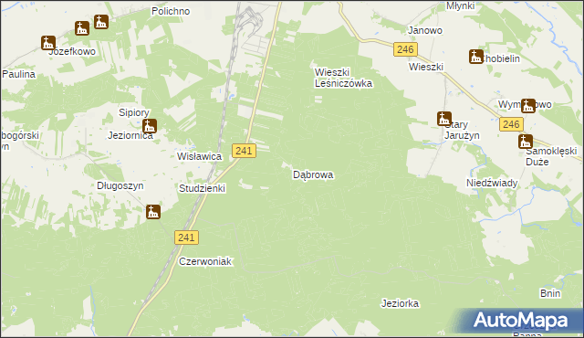 mapa Dąbrowa gmina Szubin, Dąbrowa gmina Szubin na mapie Targeo