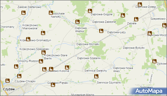 mapa Dąbrowa-Kity, Dąbrowa-Kity na mapie Targeo