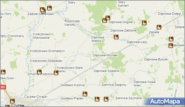 mapa Dąbrowa-Michałki, Dąbrowa-Michałki na mapie Targeo