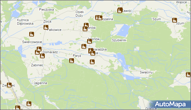 mapa Dąbrówka Dolna gmina Pokój, Dąbrówka Dolna gmina Pokój na mapie Targeo