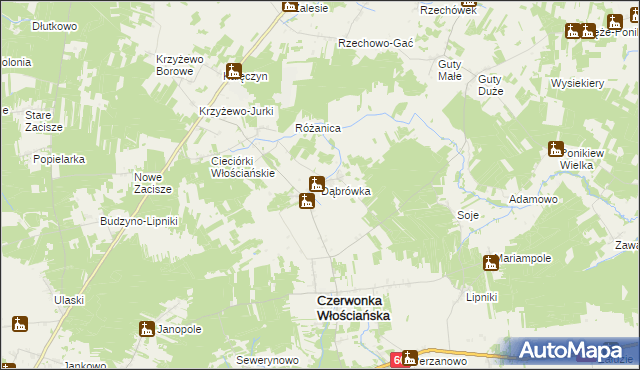 mapa Dąbrówka gmina Czerwonka, Dąbrówka gmina Czerwonka na mapie Targeo