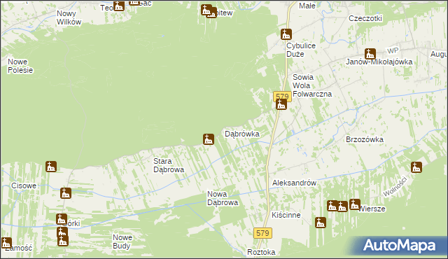 mapa Dąbrówka gmina Czosnów, Dąbrówka gmina Czosnów na mapie Targeo