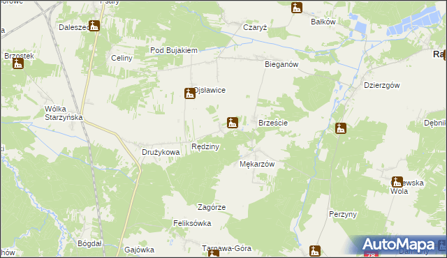 mapa Dąbrówka gmina Moskorzew, Dąbrówka gmina Moskorzew na mapie Targeo