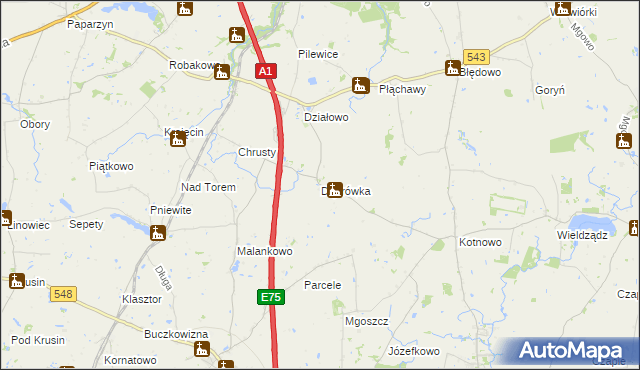 mapa Dąbrówka gmina Płużnica, Dąbrówka gmina Płużnica na mapie Targeo