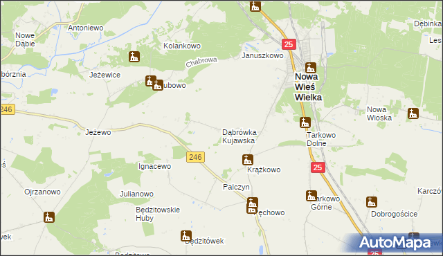 mapa Dąbrówka Kujawska, Dąbrówka Kujawska na mapie Targeo
