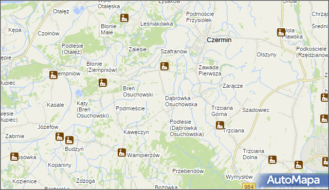 mapa Dąbrówka Osuchowska, Dąbrówka Osuchowska na mapie Targeo