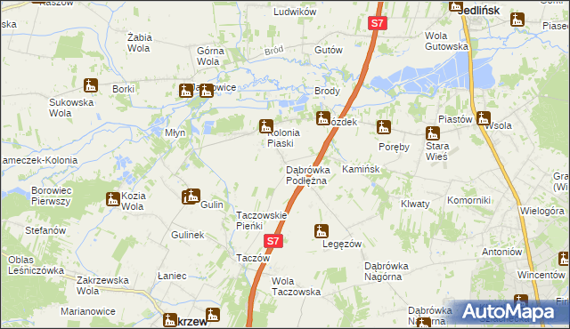 mapa Dąbrówka Podłężna, Dąbrówka Podłężna na mapie Targeo