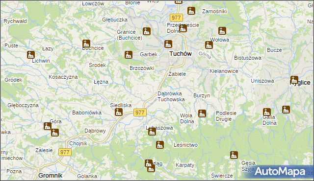 mapa Dąbrówka Tuchowska, Dąbrówka Tuchowska na mapie Targeo