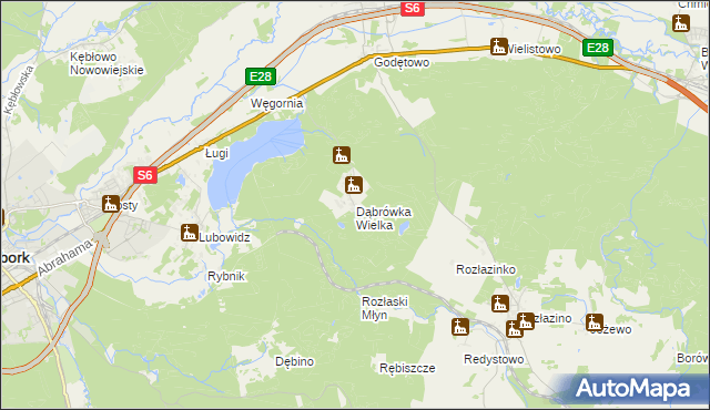 mapa Dąbrówka Wielka gmina Łęczyce, Dąbrówka Wielka gmina Łęczyce na mapie Targeo