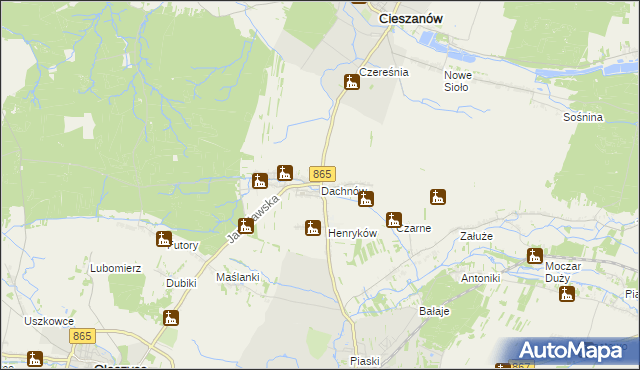 mapa Dachnów, Dachnów na mapie Targeo