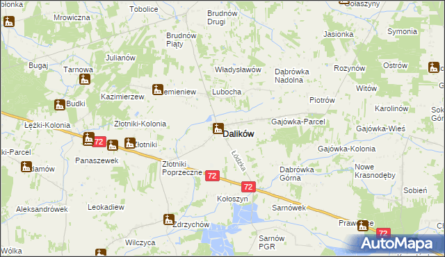 mapa Dalików, Dalików na mapie Targeo