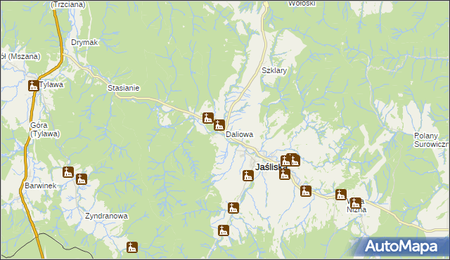 mapa Daliowa, Daliowa na mapie Targeo