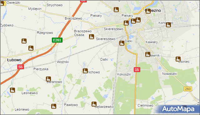 mapa Dalki, Dalki na mapie Targeo