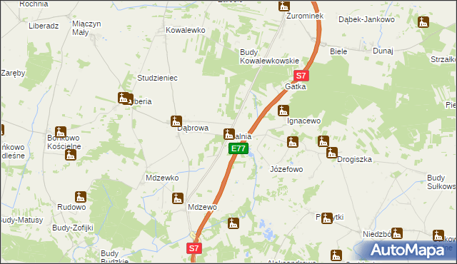 mapa Dalnia gmina Strzegowo, Dalnia gmina Strzegowo na mapie Targeo