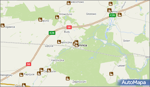 mapa Damnica, Damnica na mapie Targeo