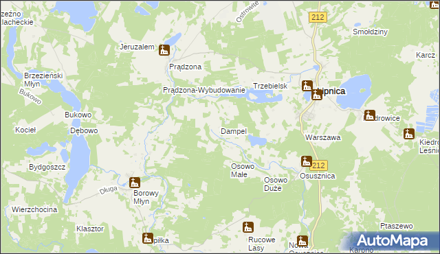 mapa Dampel, Dampel na mapie Targeo