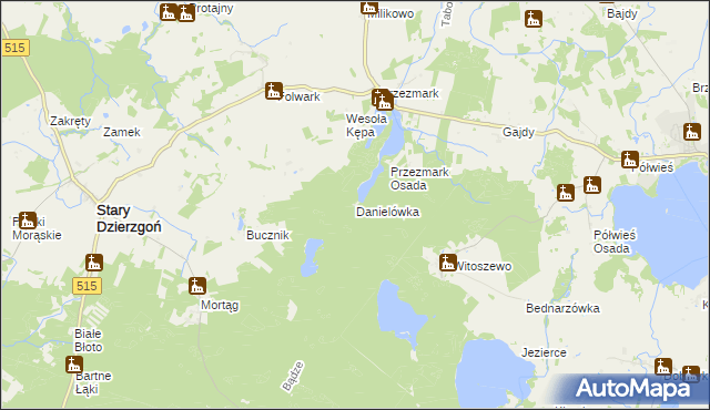 mapa Danielówka, Danielówka na mapie Targeo
