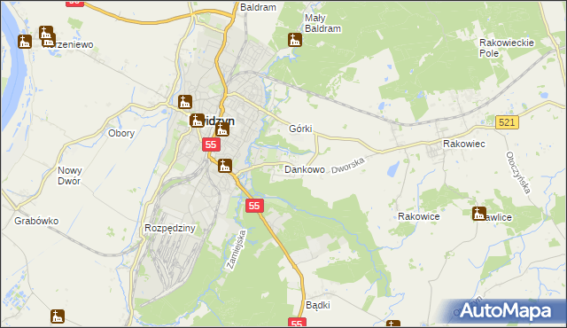 mapa Dankowo, Dankowo na mapie Targeo