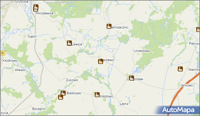 mapa Darżewo gmina Brojce, Darżewo gmina Brojce na mapie Targeo