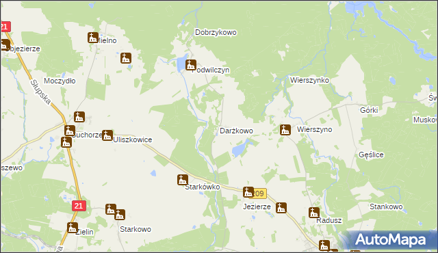 mapa Darżkowo, Darżkowo na mapie Targeo