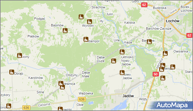 mapa Dębe Duże, Dębe Duże na mapie Targeo