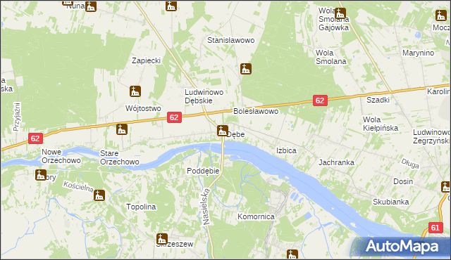 mapa Dębe gmina Serock, Dębe gmina Serock na mapie Targeo