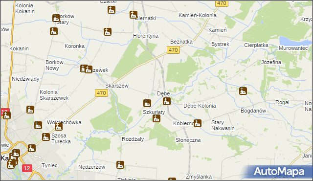 mapa Dębe gmina Żelazków, Dębe gmina Żelazków na mapie Targeo