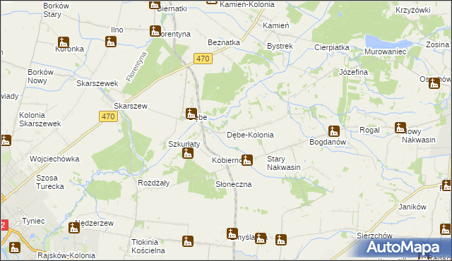 mapa Dębe-Kolonia, Dębe-Kolonia na mapie Targeo