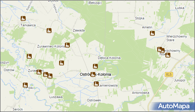 mapa Dębica-Kolonia, Dębica-Kolonia na mapie Targeo