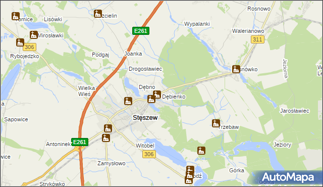 mapa Dębienko, Dębienko na mapie Targeo