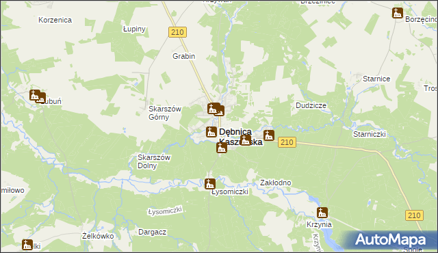 mapa Dębnica Kaszubska, Dębnica Kaszubska na mapie Targeo