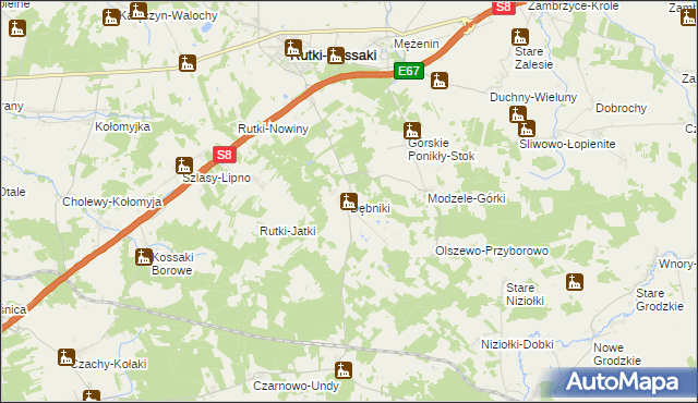 mapa Dębniki gmina Rutki, Dębniki gmina Rutki na mapie Targeo