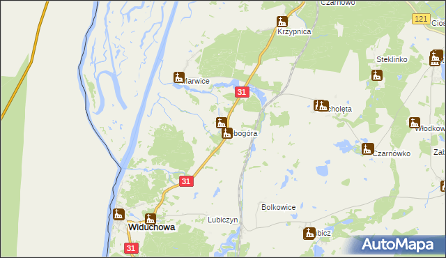 mapa Dębogóra gmina Widuchowa, Dębogóra gmina Widuchowa na mapie Targeo