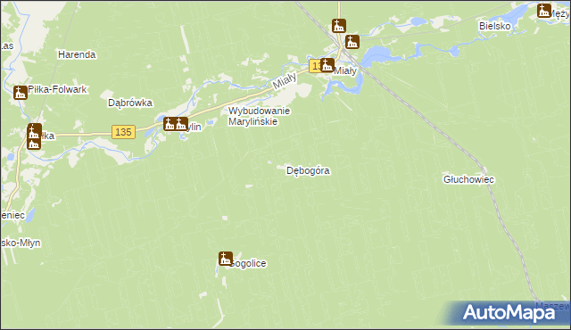 mapa Dębogóra gmina Wronki, Dębogóra gmina Wronki na mapie Targeo